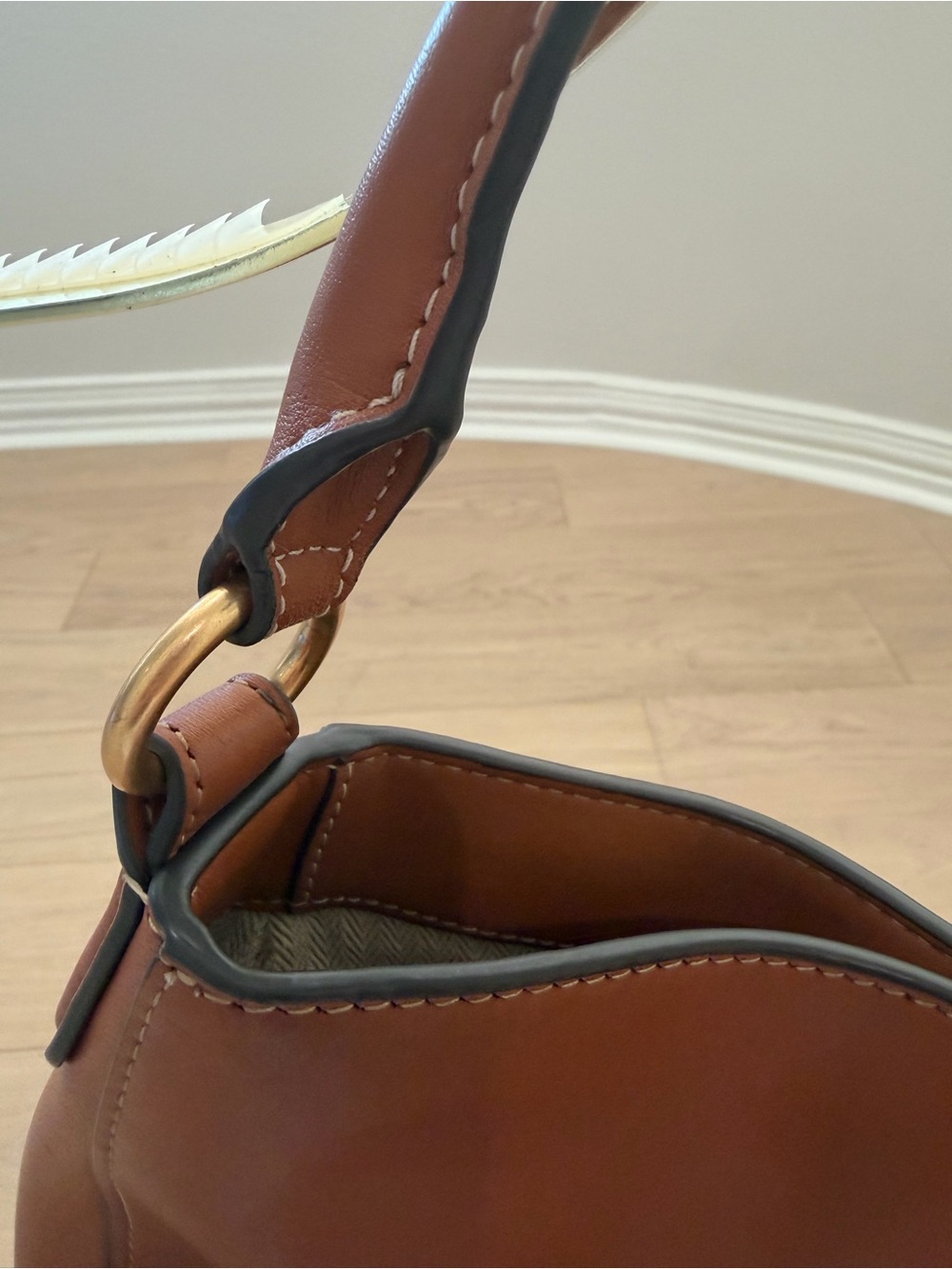 Tory Burch Cognac Leather Hobo with Logo Medallion - Picture 5 of 16